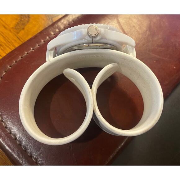 Women's The Original Skinny Watch, White Resin Case, Silver Face - Picture 3 of 3